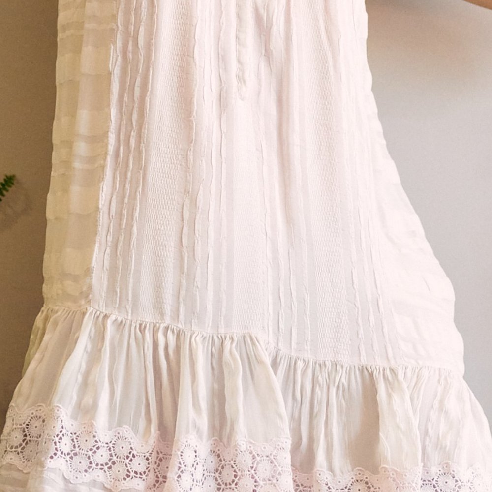 New Silk Rebecca Taylor blush lace babydoll 4 - Picture 8 of 10